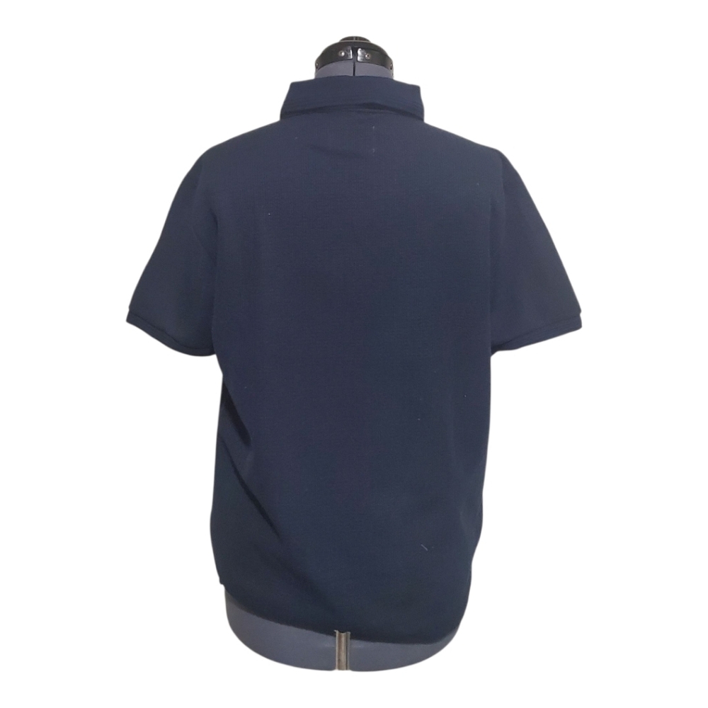 Hudson & Barrows Performance Knit Short Sleeve Polo Shirt Navy Blue Size Large - Picture 3 of 8